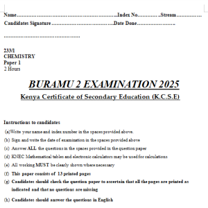 CHEMISTRY PP1 & MS KCSE REVISION
