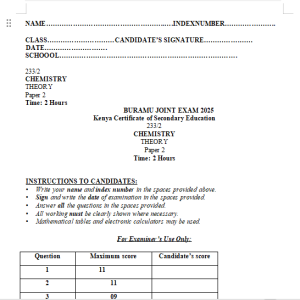 CHEM PP2 & MS KCSE REVISION PAPER